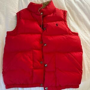 Polo Ralph Lauren Red Down Puffer Vest Youth M 10-12